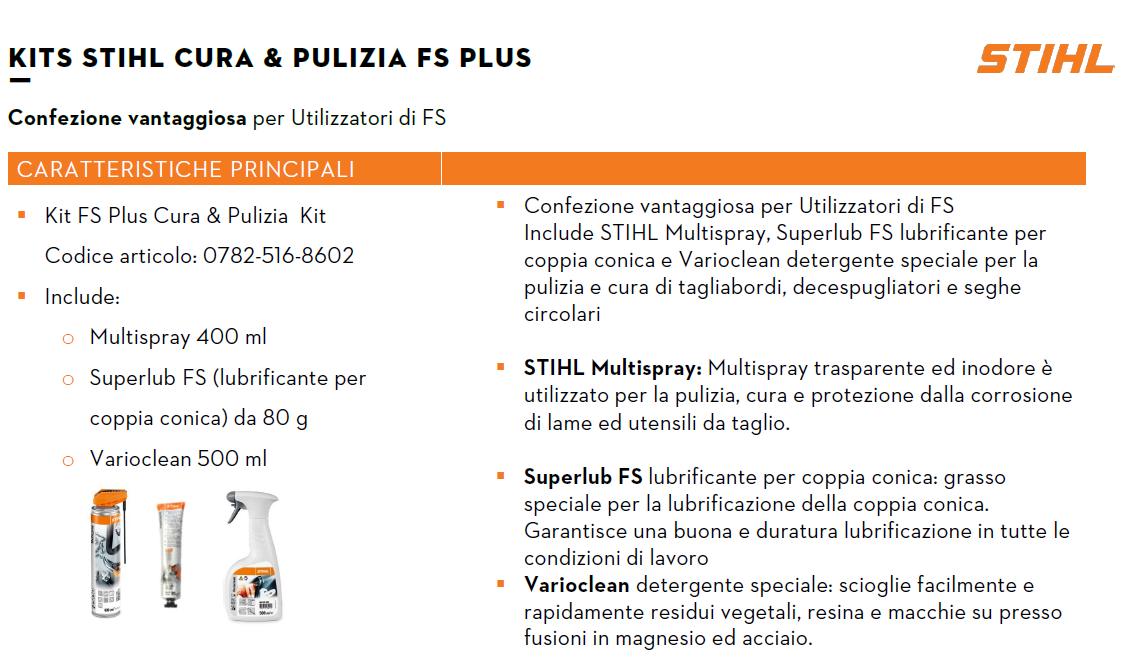 Care-&-Clean-Kit-FS-Plus-Stihl-Per-La-Cura-E-La-Pulizia-Del-Decespugliatore-alliastore
